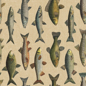 Vintage Fishing Lure Fabric, Wallpaper and Home Decor