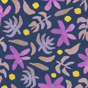 Medium - Spring flowers - purple / dark 