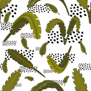 Tropical Leaf and Modern Abstract Pattern Design 