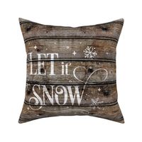 Let It Snow Version 2 on Barn Wood 18 inch square