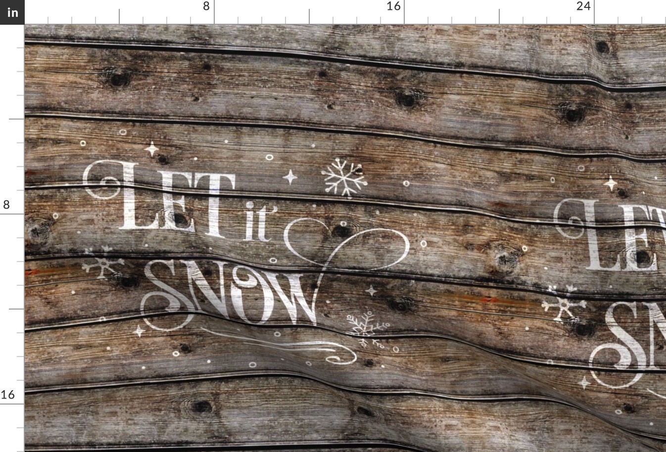 Let It Snow Version 2 on Barn Wood 18 inch square