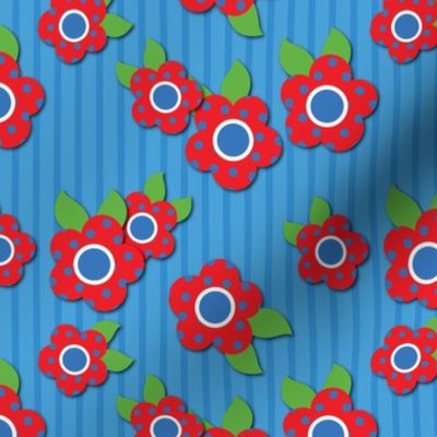 Red and Blue Polka Dot Flowers