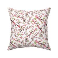 Sensational Spring Blossom - pink on white, medium