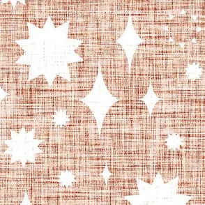 jumbo starry stars - linen texture - copper