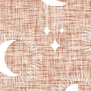 jumbo moony moons - linen texture - copper