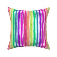 Rainbow stripes plus small neon on white