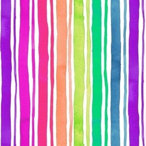 Rainbow stripes plus small neon on white