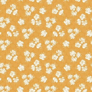 Tossed flower heads vector pattern// small scale