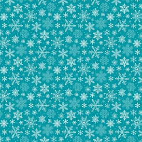 Snowflakes Winter Christmas on Blue Tiny Small