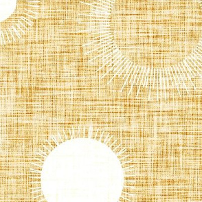 jumbo sunny suns - linen texture - gold white