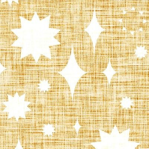 jumbo starry stars - linen texture - gold 1