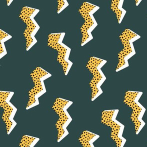 Jungle cheetah lightening and thunder storm abstract pop trend design neutral forest green yellow