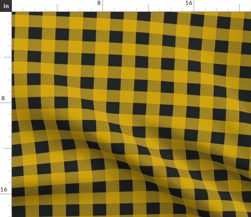 mustard black gingham