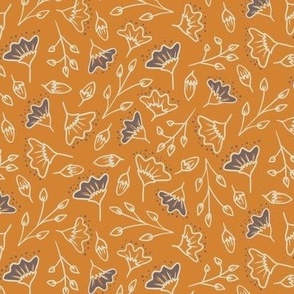 Mediuj - Amanita brown Flowers on orange