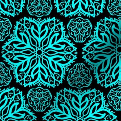 Turquoise & Black Mandala