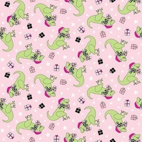 Pink T-Rex Gift Giving, Small