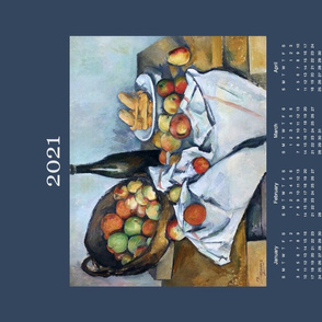 2021 Fabric Calendar Tea Towe // Cezanne Basket of Apples