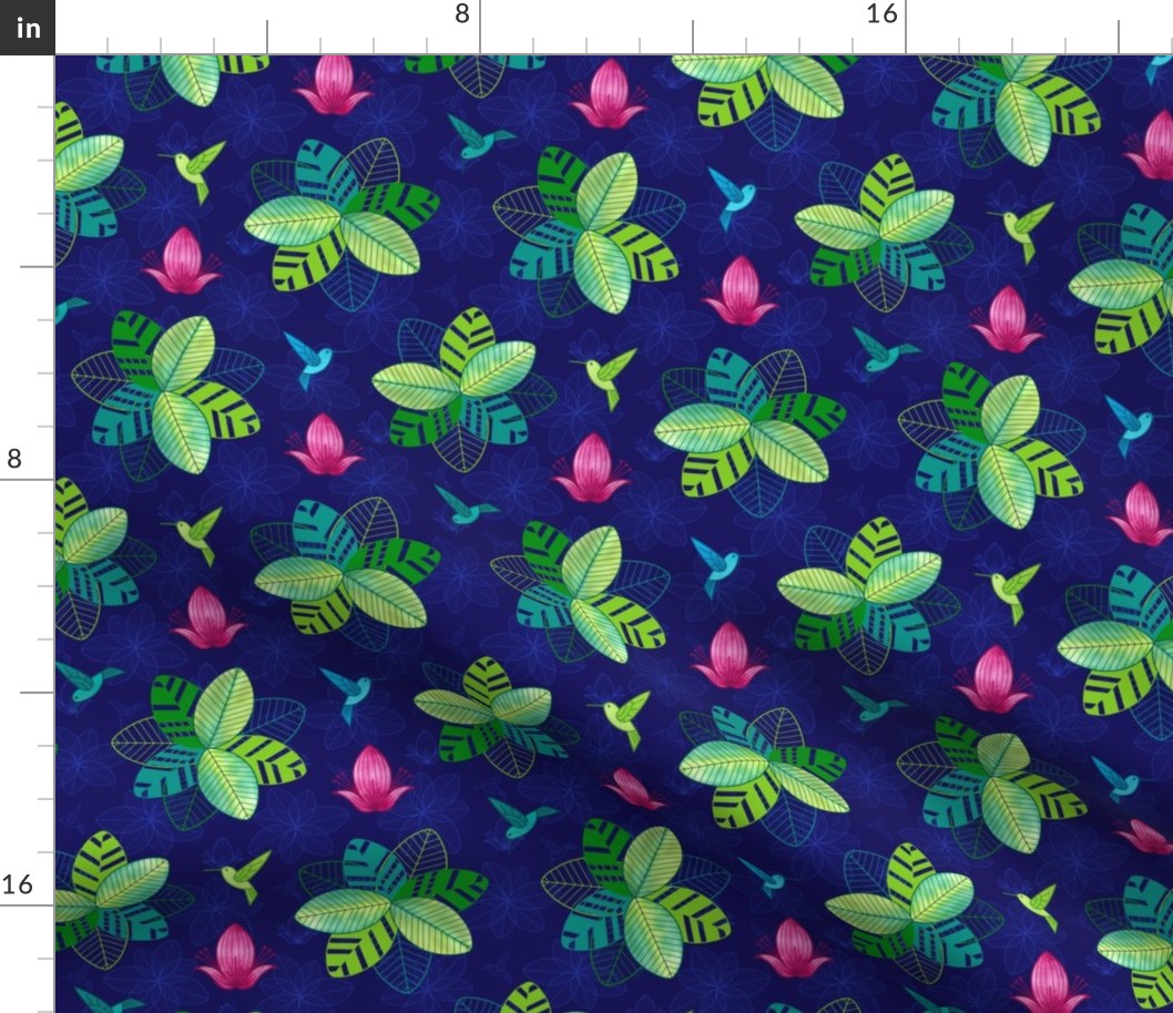 Blooming Joy - MEDIUM – Tropical Hummingbird Multi Blue