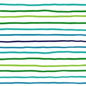 Hummingbird Lines - MEDIUM – Multi Green Blue
