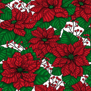 Red poinsettia, Cristmas pattern
