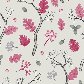 Winter Forest Pattern Pink