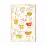 Healing Herbal Teas Tea Towel