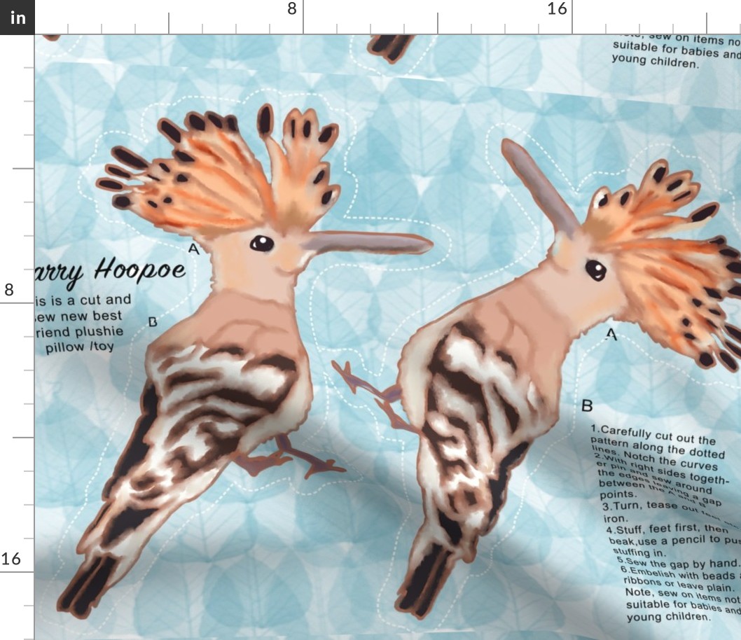 Cut and Sew Plushie Harry Hoopoe