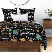 1 blanket + 2 loveys: oh, the places you'll go! // black