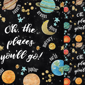 1 blanket + 2 loveys: oh, the places you'll go! // black