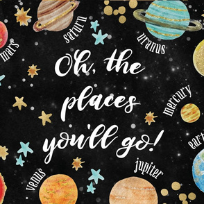 18"x27":  oh, the places you'll go! // black