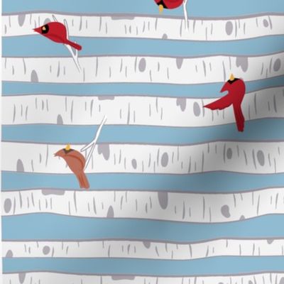 Cardinals In Birch Tea Towel