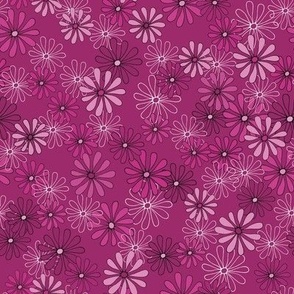 Daisies in Pink - medium small scale