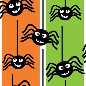 spiders stripes orange and green