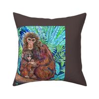 Monkey and Baby framed in brown