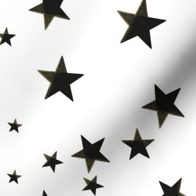 330-Gulsen-Shining golden and white colored stars. Night and stars pattern with grey background