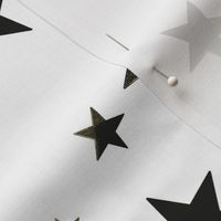 330-Gulsen-Shining golden and white colored stars. Night and stars pattern with grey background