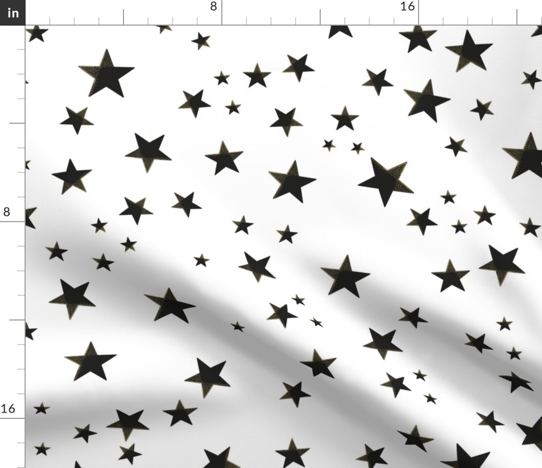 330-Gulsen-Shining golden and white colored stars. Night and stars pattern with grey background