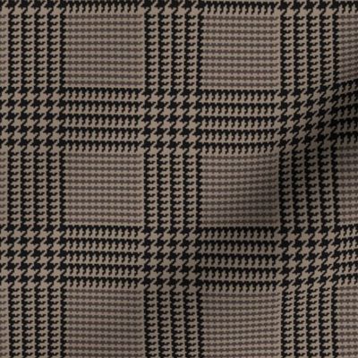 Brown Glen Plaid with Black 5x5 Houndstooth Checks