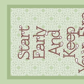 START EARLY KITCHEN WISDOM TEA TOWEL