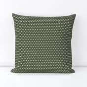 White Polka Dots on Olive Green (dots, polka dots, spots, circles, green, olive green, dusty, sage, green)