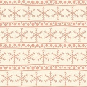 Scandinavian Snowflakes - Dusty Rose Pink and Ivory