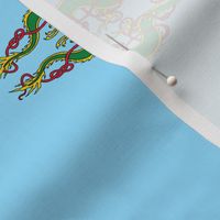 2 Celtic-Oriental Dragons triangle banner