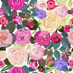 Colorful roses floral pattern