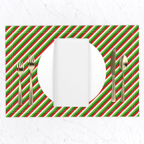 Christmas Candy Cane Stripes in Red Lime Dark Green and White