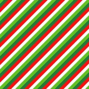 Christmas Candy Cane Stripes in Red Lime Dark Green and White