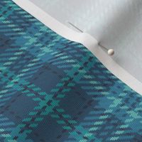 Boxed in Cross Plaid in Soft Blue Gray and Turquoise