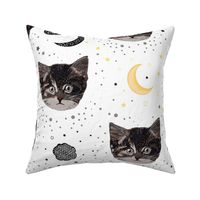 Cute cats and space pattern