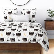 Cute cats and space pattern