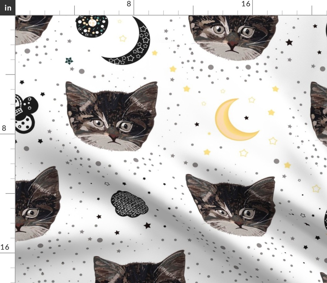 Cute cats and space pattern