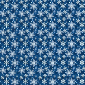  Classic Blue Snowflake Pattern Winter - small scale